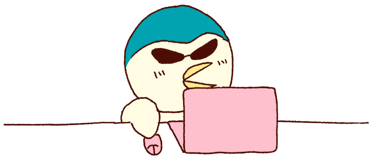 パソコンを操作するペンギン